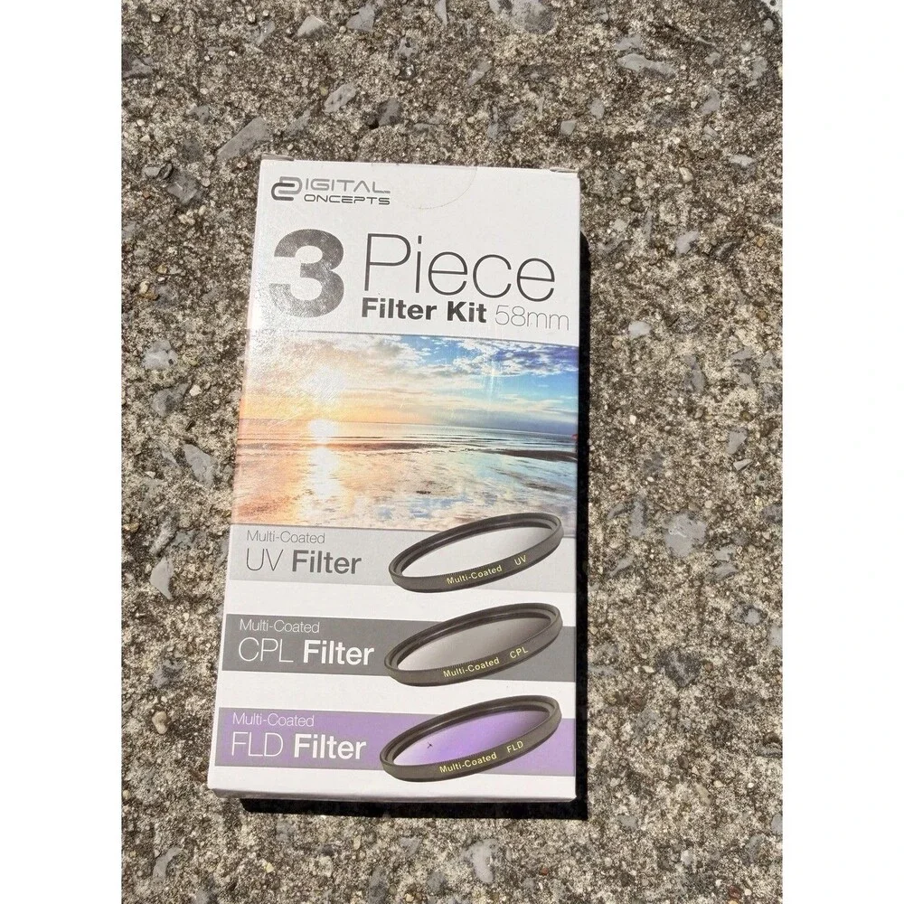Digital Concepts DC-FK3-58, 58MM UV/CPL/FLD Filter 3 Piece Ultra Camera Kit